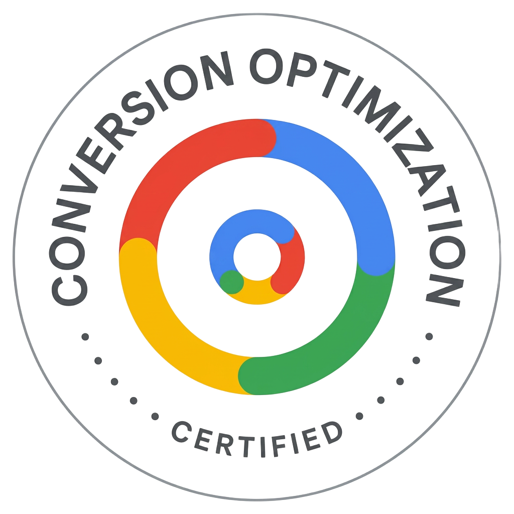 Google Conversion Optimization Certified badge awarded to Hiba Malik